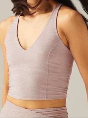 Beyond Yoga adjustable cropped tank top in Chai